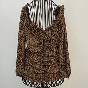 Leopard Print Long Sleeve Dress Size M